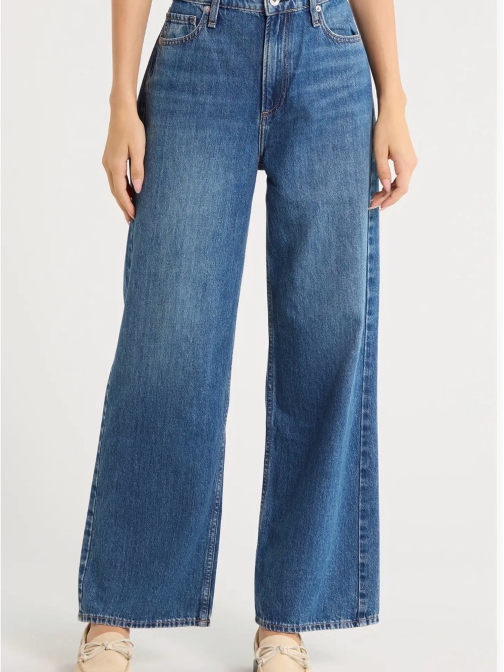 rag & bone Classic Wide-Leg Jeans in Blue Denim